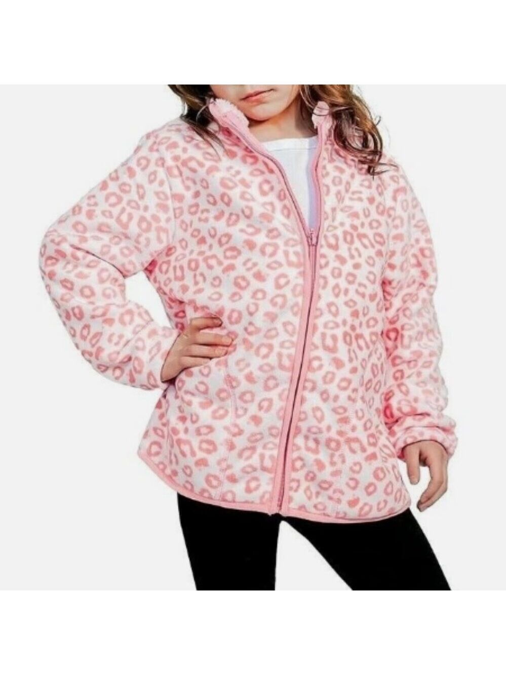 Girls Polar Fleece Jacket Full Zip with Pockets - Picture 1 of 5